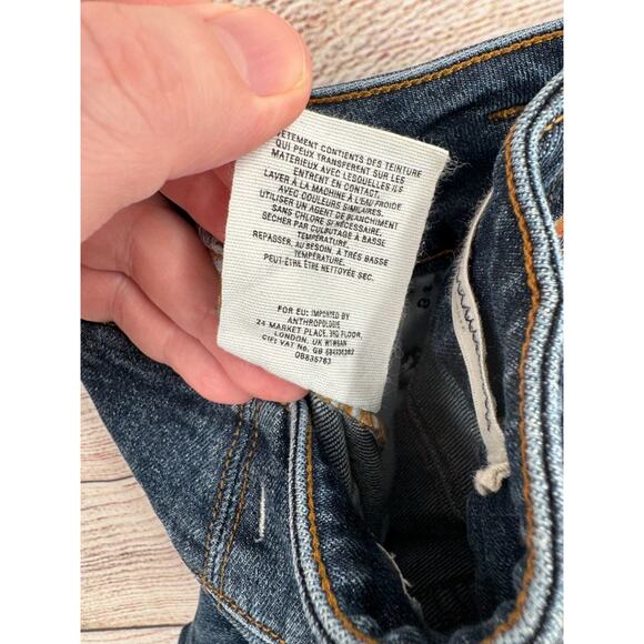 Pilcro Anthropologie Straight Leg Selvedge Mid Seam Jeans Women's 26 Blue - Picture 14 of 14